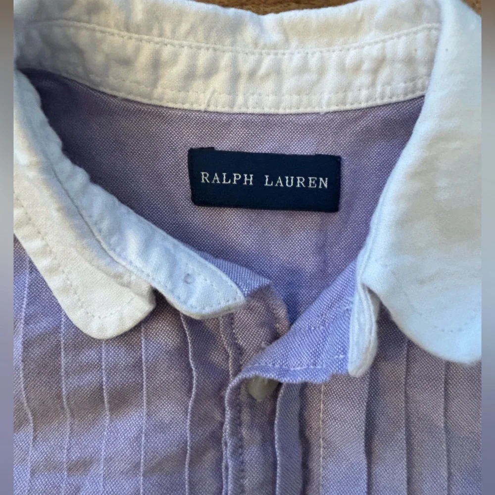 Ralph Lauren - Lavender Button-Up Pleated chest and White Collar - Girls Size 3T